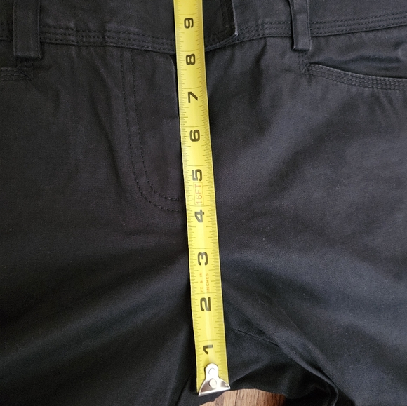 J. Crew Crop Chino Pants Women Size 2 Straight Leg Wide Waist Zip Fly Black - Picture 6 of 10